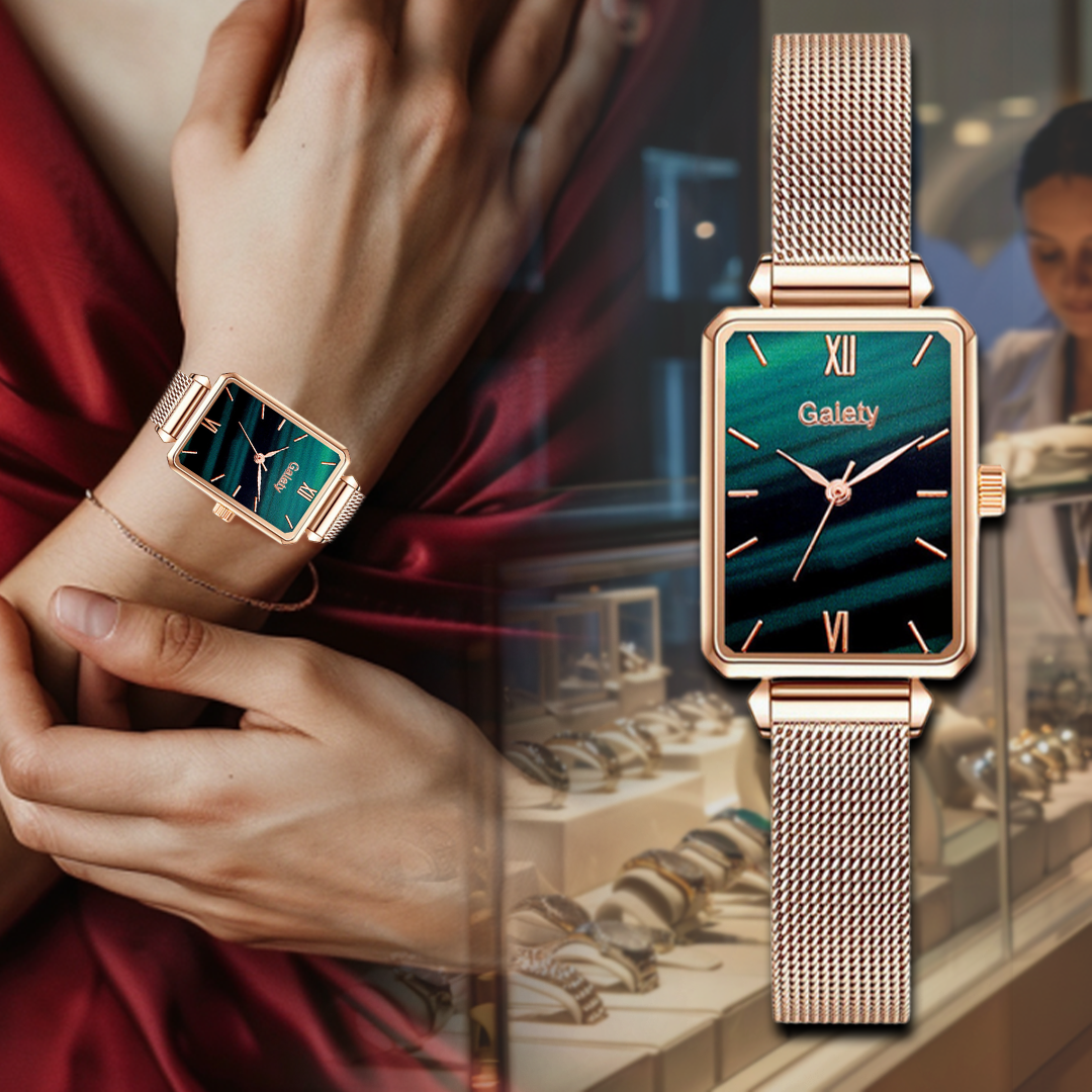 Combo reloj y collar verde elegantes Combo reloj y collar verde elegantes