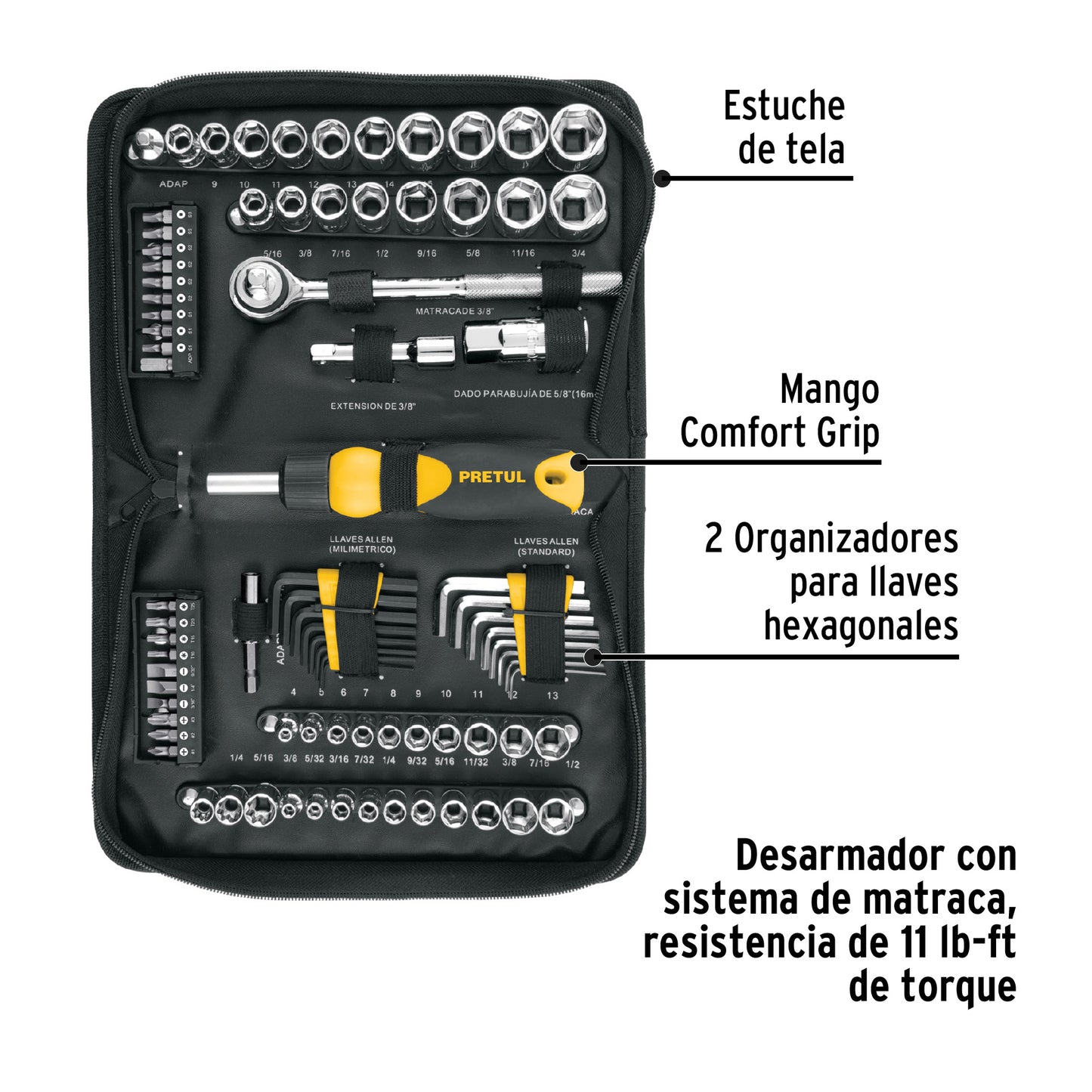 Nuevo! Juego de Herramientas 83 Piezas PRETUL