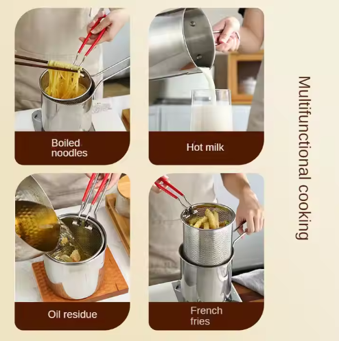Nueva! Olla freidora con colador, Incluye pinzas gratis!