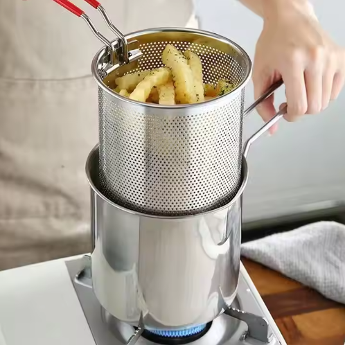 Nueva! Olla freidora con colador, Incluye pinzas gratis!