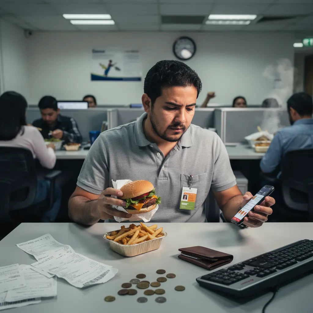 Comes comida chatarra por falta de tiempo o porque el lugar no tiene microondas.